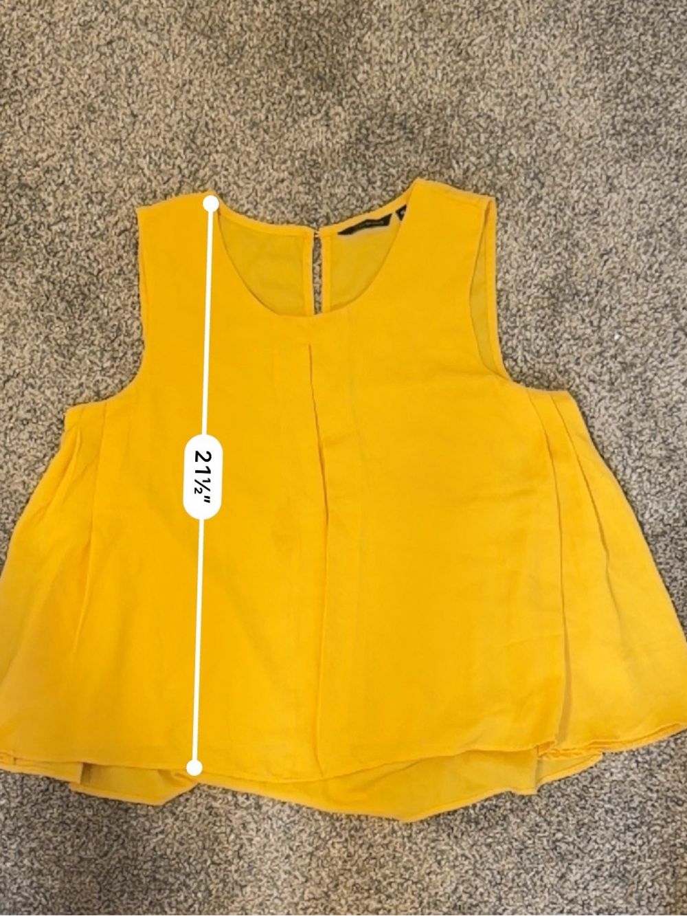 Yellow Sleeveless A-Line Women's Top - Picture 4 of 5